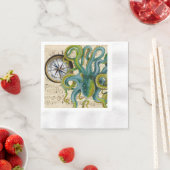 Serviette En Papier Octopus Tentacles Compass Music (En situation)