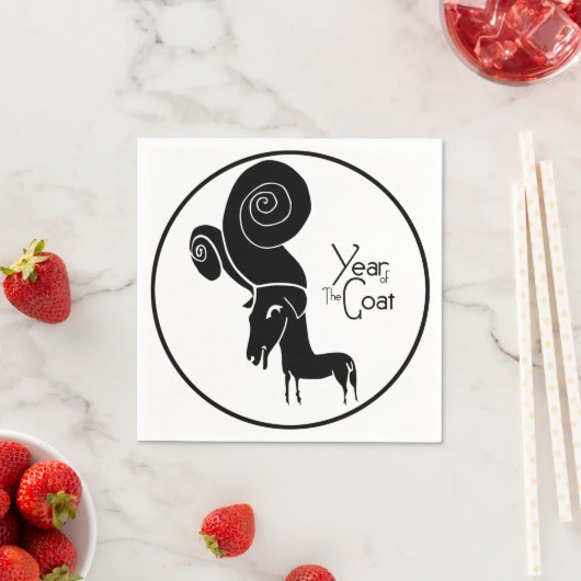Serviette En Papier Odd Ram Chèvre chinois Année Zodiac Anniversaire P (En situation)