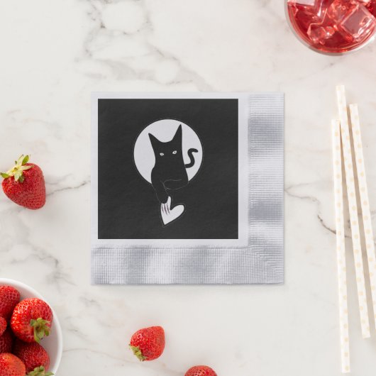 Serviette En Papier Ode to Love Cat Napkins - Adiela Akoo (En situation)