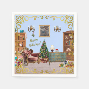 Serviette En Papier Ode to the Nutcracker Ballet Blue
