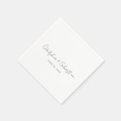 Serviette En Papier Odelphie Script moderne minimal mariage élégant (Coin)