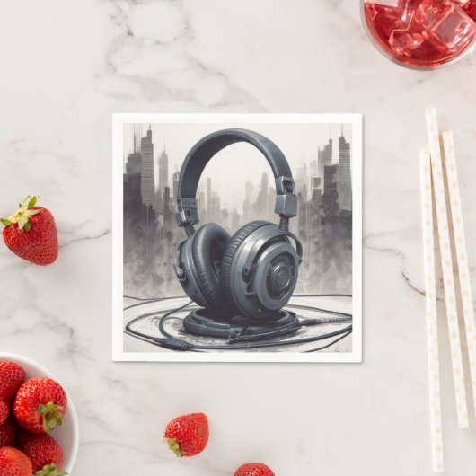 Serviette En Papier Odeur musicale pour écouteurs (En situation)