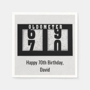 Serviette En Papier Odomètre noir pour 70e anniversaire