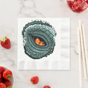 Serviette En Papier Œil de prédateur reptile primal