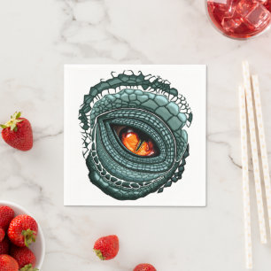 Serviette En Papier Œil de prédateur reptile primitif