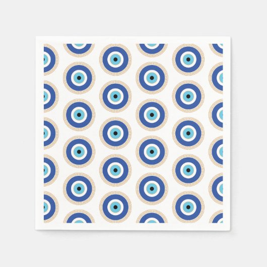 Serviette En Papier Oeil mal grec dans la clé grecque (Devant)