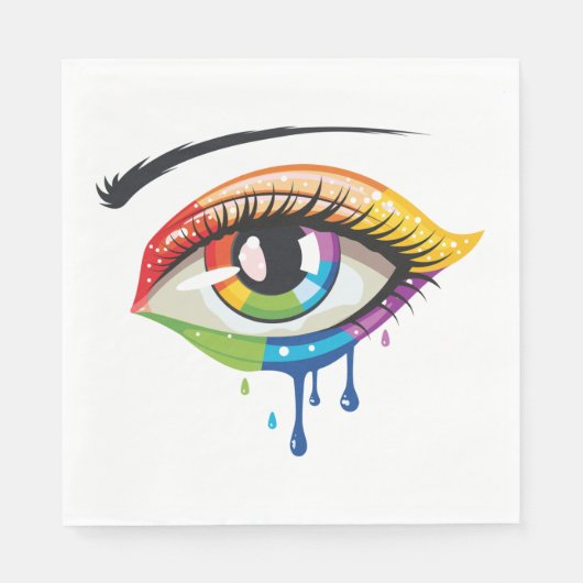 Serviette En Papier Oeil peint (Devant)