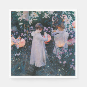 Serviette En Papier Œillet, Lys, Lys, Rose (John Singer Sargent)