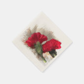 Serviette En Papier Oeillets rouges sur papier Brocade Napkin (Coin)