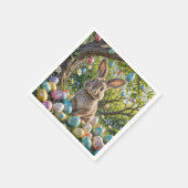 Serviette En Papier Oeuf de Pâques avec lapin (Coin)