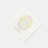 Serviette En Papier Oeuf de Pâques Floral Lapin de feuillage (Coin)