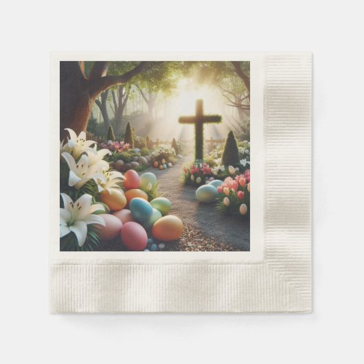 Serviette En Papier OEuf de Pâques/Lilly (Devant)