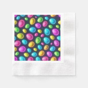 Serviette En Papier Oeuf de Pâques/printemps de couleur vive/néon