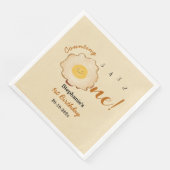 Serviette En Papier Oeuf frit mignon 1er anniversaire (Coin)