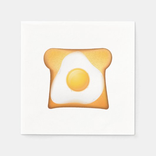 Serviette En Papier Oeuf frit Sur Toast (Devant)