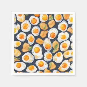 Serviette En Papier Œuf Frit & Toast Motif Sans Couture Art Culinair