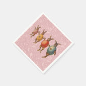 Serviette En Papier Oeufs dansants lapins de Pâques (Coin)