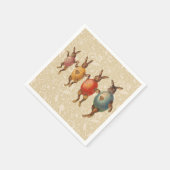 Serviette En Papier Oeufs dansants lapins de Pâques (Coin)