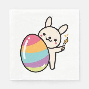 Serviette En Papier Oeufs de lapin de Pâques Peinture Oeufs de Pâques