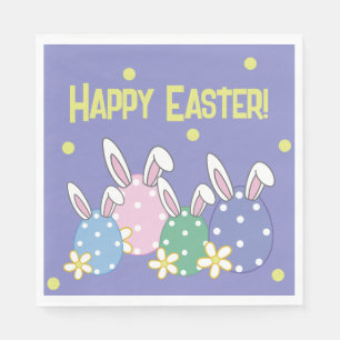Serviette En Papier Oeufs de l'oreille lapin Joyeux serviettes de Pâqu