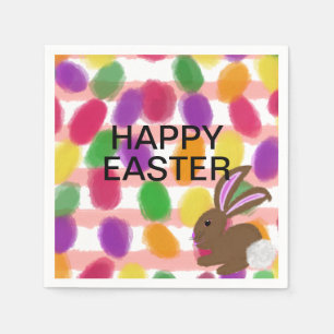 Serviette En Papier Œufs de Pâques de lapin