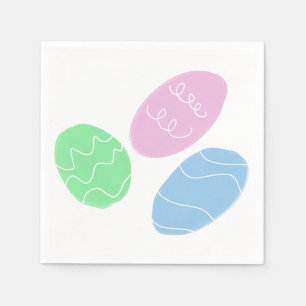 Serviette En Papier Œufs de Pâques Doodles 