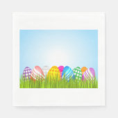 Serviette En Papier Oeufs De Pâques En Papier Grass Serviettes (Devant)