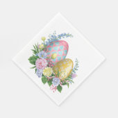 Serviette En Papier Oeufs de Pâques et fleurs (Coin)