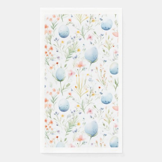 Serviette En Papier Oeufs de Pâques et fleurs | Botanique | Pâques (Devant)