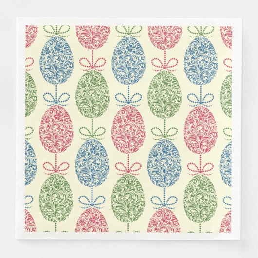 Serviette En Papier Œufs Décorés (Devant)
