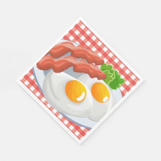 Serviette En Papier OEufs mignons bacon party Petit déjeuner serviette (Coin)