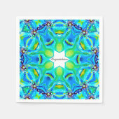 Serviette En Papier Oeuvre artistique chic Mandala en couleurs Aqua (Devant)
