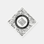 Serviette En Papier OEuvre de ligne moderne et votre logo avec texte m (Coin)