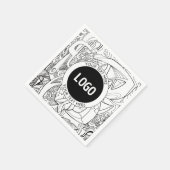 Serviette En Papier Oeuvre d'origine moderne et logo (Coin)