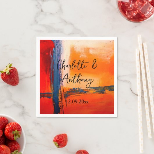 Serviette En Papier Oeuvre mariage créative Abstraite (En situation)