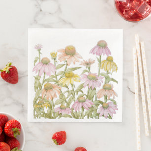 Serviette En Papier Œuvres d'art botanique à l'aquarelle de cônes fleu