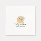 Serviette En Papier OEuvres et haleine de bébé - Sage Green (Devant)