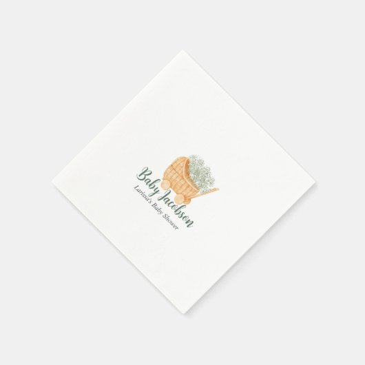 Serviette En Papier OEuvres et haleine de bébé - Sage Green (Coin)