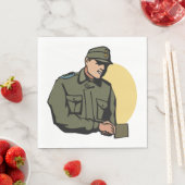 Serviette En Papier Officier militaire Soldat de l'Armée rétro (En situation)