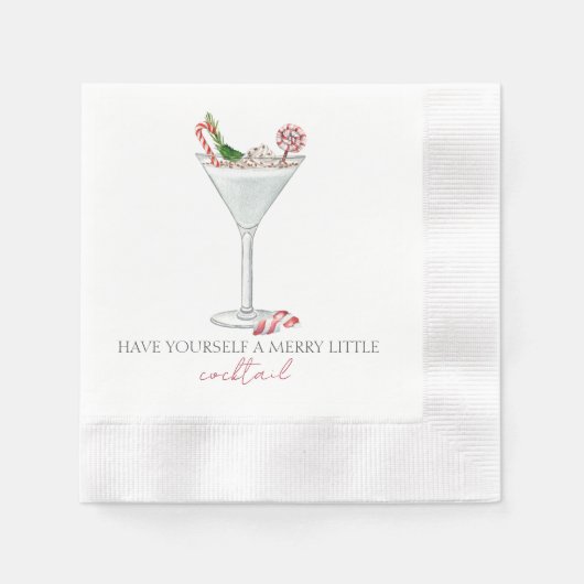 Serviette En Papier Offrez-vous un joli petit cocktail Noël (Devant)
