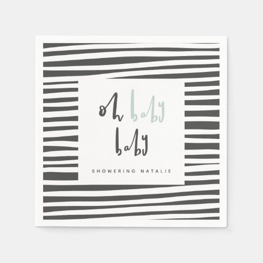 Serviette En Papier Oh baby baby baby shower party (Devant)