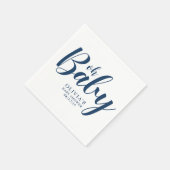 Serviette En Papier Oh Baby - Baby shower bleu marine (Coin)