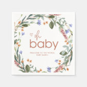 Serviette En Papier Oh Baby Baby shower Floral (Devant)