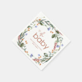 Serviette En Papier Oh Baby Baby shower Floral (Coin)