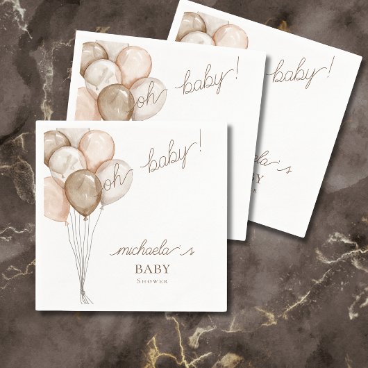 Serviette En Papier Oh Baby Balloons Baby shower Boho