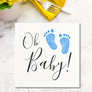 Serviette En Papier Oh Baby Blue Feet Baby shower