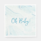 Serviette En Papier Oh Baby Blue Marble Boy Baby shower Papier Napkin (Devant)