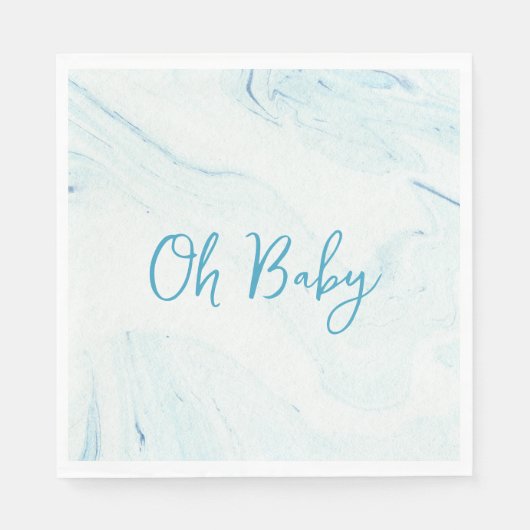 Serviette En Papier Oh Baby Blue Marble Boy Baby shower Papier Napkin (Devant)
