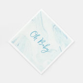Serviette En Papier Oh Baby Blue Marble Boy Baby shower Papier Napkin (Coin)
