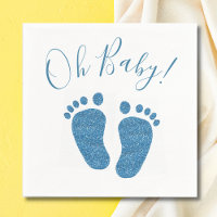 Oh Baby Blue Parties scintillant Baby shower pieds